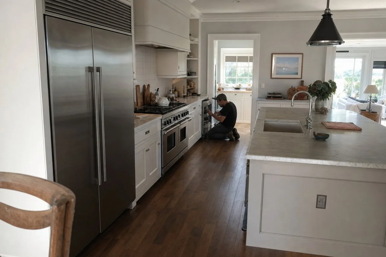 A luxury Pound Ridge kitchen with built-in Sub-Zero and Wolf appliances on a same-day visit