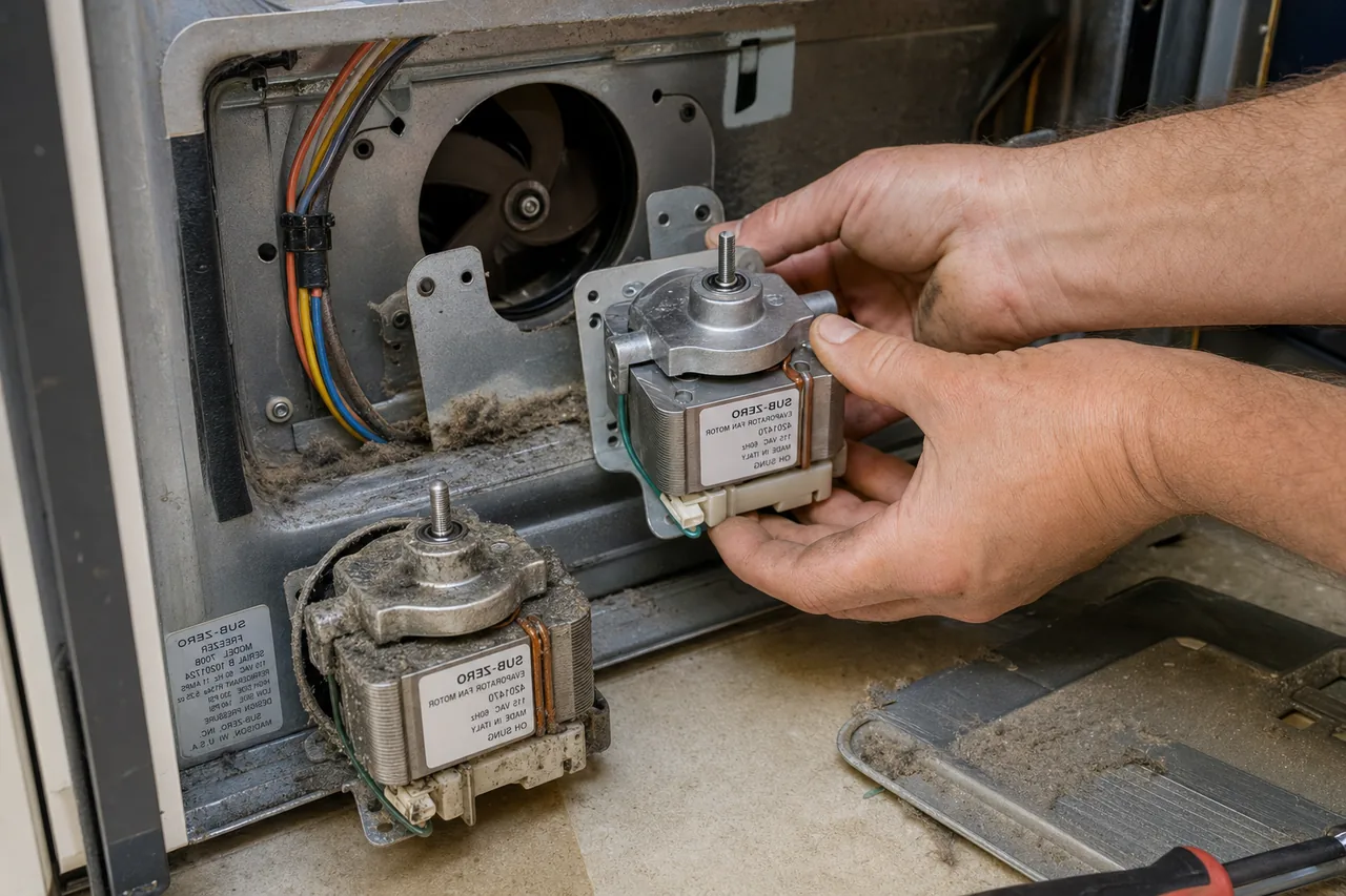 Close-up of an OEM appliance part replacement up close
