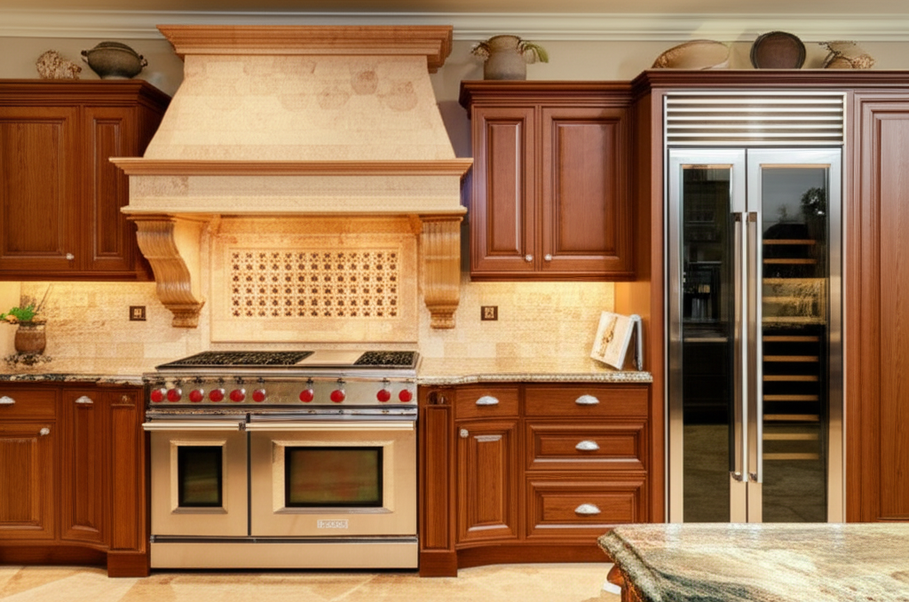 Luxury kitchen with premium appliances - professional repair service